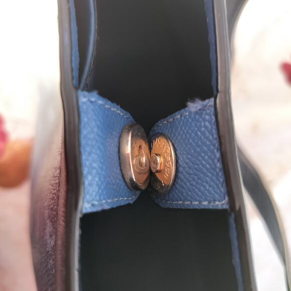 4742) Coach Denim Diagonal Horse Carriage Print Coated Canvas Tote Bag C4061 - Picture 8 of 13